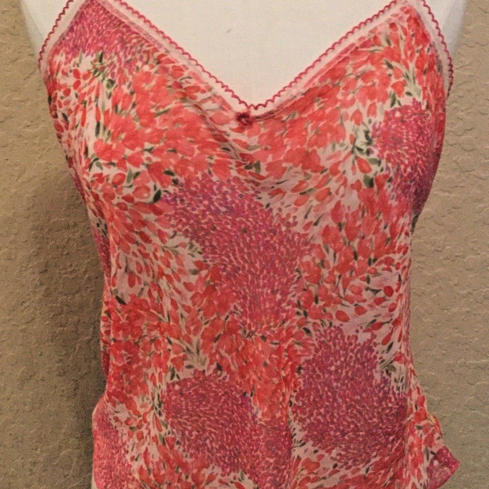 Josie Womens Camisole Top See Through Floral Tank